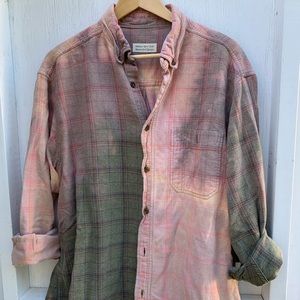 Handmade Bleached Flannel shirt with decal